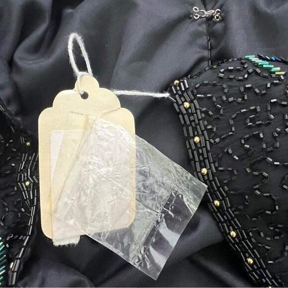 Vintage Scala Silk Beaded Sequin Floral Jacket Size Large NWT - Picture 13 of 14